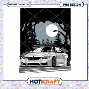 BMW M4 PNG Design Night Scene