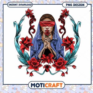 Blindfolded Woman PNG Design