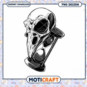 Bird Skull Hourglass PNG Design