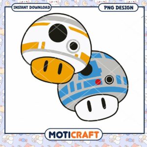 BB8 R2D2 Mushroom PNG Design