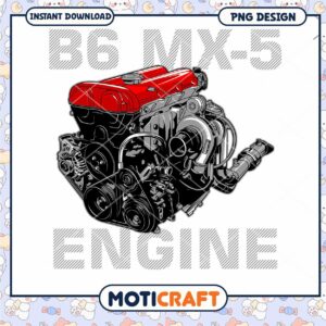B6 MX 5 Engine PNG Design