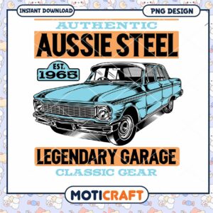 Aussie Steel Classic Car PNG Design