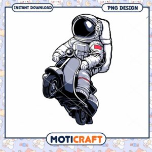 Astronaut Scooter PNG Design Download