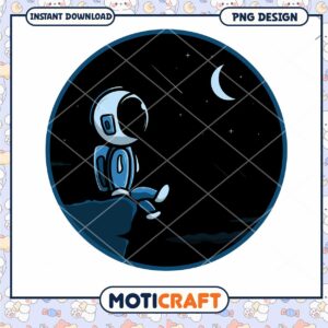 Astronaut PNG Moon Night Design