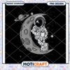 Astronaut Moon Coffee PNG Design