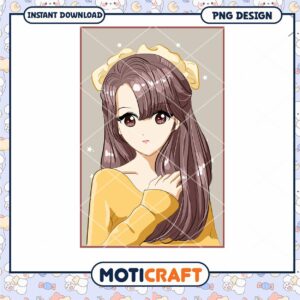 Anime Girl PNG Cute Kawaii Design
