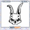 Angry Bunny Skull PNG Design
