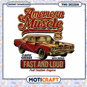 American Muscle Car PNG Design