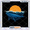 Whale Sunset PNG Design Instant Download