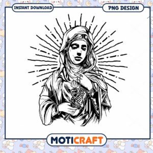 Virgin Mary PNG Design Instant Download