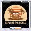 Vintage Van Explore The World PNG
