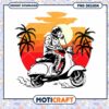 Vintage Scooter Sunset PNG Design
