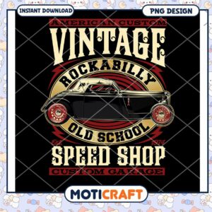 Vintage Rockabilly Speed Shop PNG