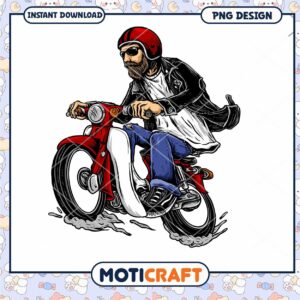 Vintage Scooter Rider PNG Design