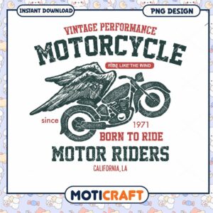 Vintage Motorcycle PNG Design Born to Ride