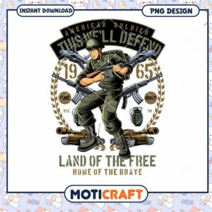 Vintage American Soldier Art PNG Download for Decor