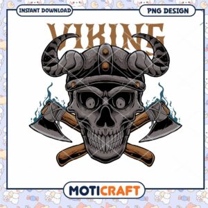 Viking Skull PNG Design Instant Download