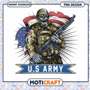 US Army Skull Soldier PNG Design