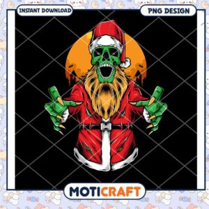 Unique Zombie Santa Graphic for Holiday Decor PNG Download