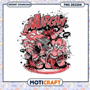 Unique Colorful Aaargh PNG Design for Instant Download