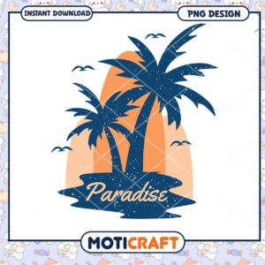 Tropical Paradise PNG Design Instant Download