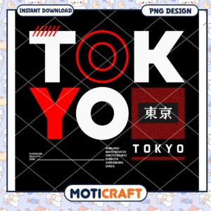 Tokyo Typography PNG Design Instant Download