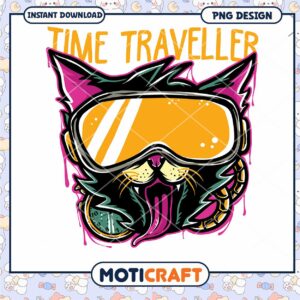 Time Traveler Cat PNG Design