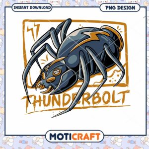 Thunderbolt Spider PNG Instant Download Design for Crafts