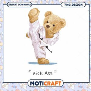 Teddy Bear Karate PNG Design