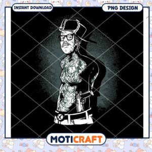 Tattooed Man PNG Design Instant Download