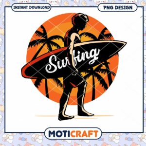 Surfing PNG Design for Instant Download Beach Lovers