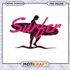 Surfer PNG Design Instant Download