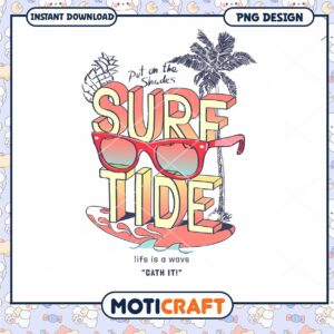 Surf Tide PNG Design Instant Download