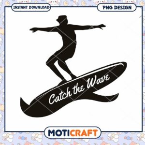 Surfer Catching Wave PNG Design