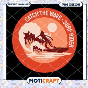 Surf Rider PNG Catch the Wave Design
