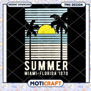 Summer Vibes Miami Florida Retro PNG Design Download