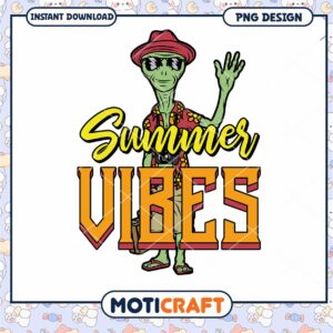 Summer Vibes Alien PNG Design