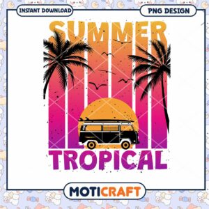 Summer Tropical Van PNG Design