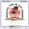 Summer Vacation Design with Palm Trees and Sunset PNG