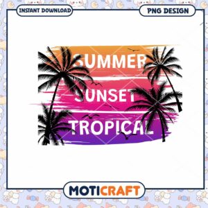Summer Sunset Tropical PNG Design