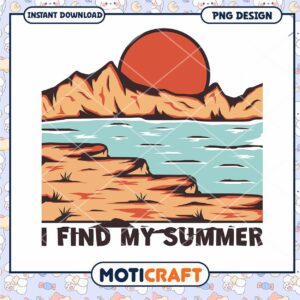 Summer Sunset PNG Design Instant Download