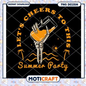 Summer Party Skeleton PNG Design