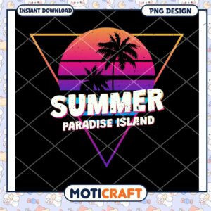 Summer Paradise Island PNG Design