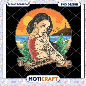 Summer Girl Tattoo PNG Design Download