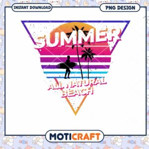 Summer Beach PNG Retro Surfer Design