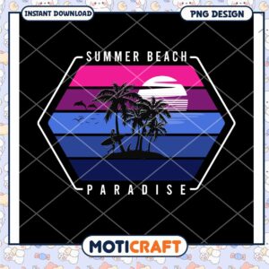 Summer Beach Paradise PNG Design for Instant Download