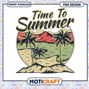 Summer Beach PNG Design Instant Download
