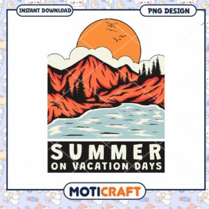 Summer Adventure Landscape PNG Instant Download Design