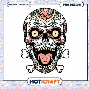 Sugar Skull PNG Design, Instant Download