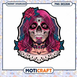 Sugar Skull Girl PNG Design Instant Download